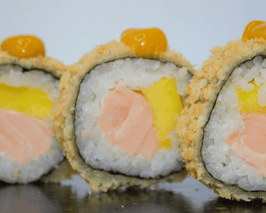 #15 Futomaki: z Łososiem, szczypiorek, rol w Tempurze